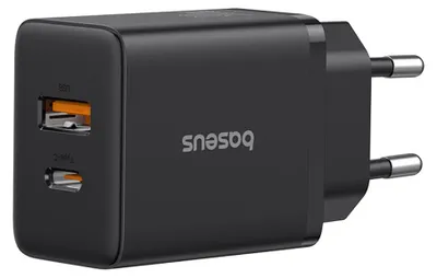 Obrázek produktu pro Baseus CUBE C+U 20W ŞARJ CIHAZI-SIYAH, Auto, USB, Černá