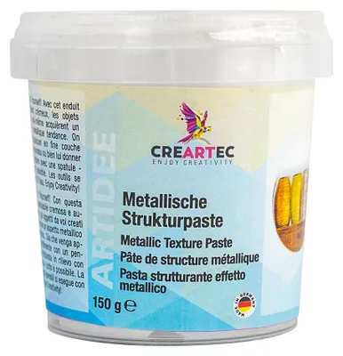 Produktbild von CREARTEC Metallische Strukturpaste silber seidenmatt - 150g - selbstklebende Spachtelmasse in einem metallischen Look - 7823681