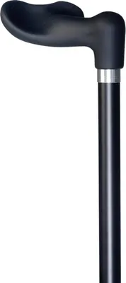 Produktbild von Gastrock Verstellbarer Gehstock – Schwarz – Linkshänder – Ergonomischer Griff – Aluminium – Länge 75 bis 100 cm – 445 Gramm – Stock 18 mm