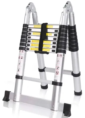 Obrázok produktu pre Skladacia teleskopická rebrík, viacúčelová rebrík, maximálna nosnosť 150 kg