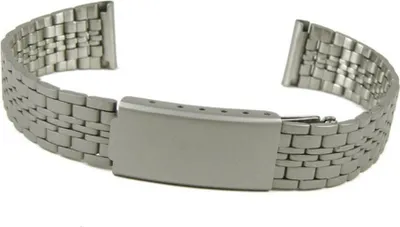 Produktbild von Minott Ersatzband Uhrenarmband Edelstahlverschlussband Titanfarben 14mm