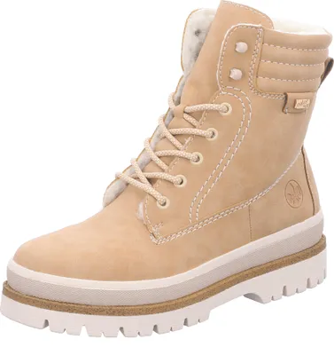 A single beige boot is shown against a white background.