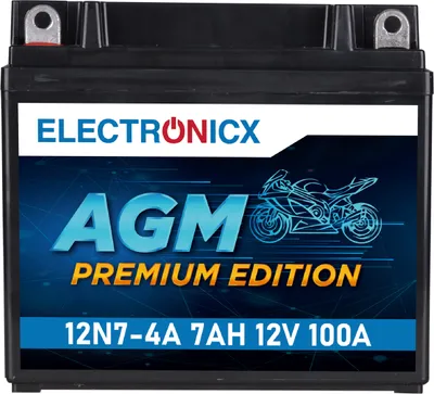 Obrázok produktu pre Elektronická motocyklová batéria AGM Electronicx YB7-A 12V 7Ah 100A/EN – Bezúdržbová, prednabitá, odolná proti úniku, dlhotrvajúca