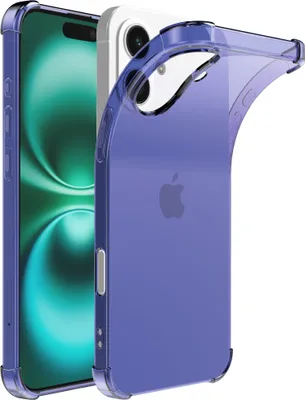 Produktbild von Smartphonica Handyhülle Geeignet für iPhone 16 Plus  Transparente stoßfeste Silikonhülle mit Bumper - stoßfeste Rückseite  Cover Case - Dunkelblau