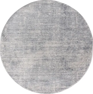 Produktbild von Rund Kurzflor Teppich Wohnzimmer Silber 155 cm, Moderner Super Soft Kurzflor Teppich