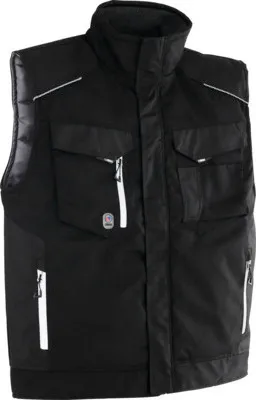 Produktbild von Terrax Workwear Herren Arbeitsweste Modern mit Stehkragen - Weste für Handwerk und Arbeit in Schwarz Größe XXL