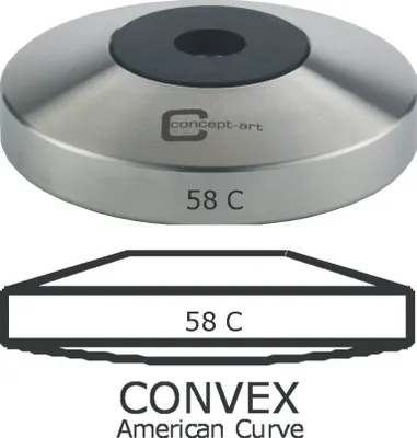 Produktbild von JoeFrex Tamper-Basis Flat konvex 58 mm Edelstahl