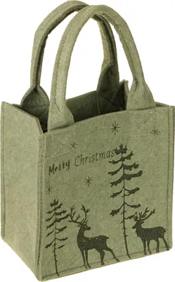 Produktbild von Weihnachtstasche aus Filz mit Henkeln und Motiv Merry Christmas
