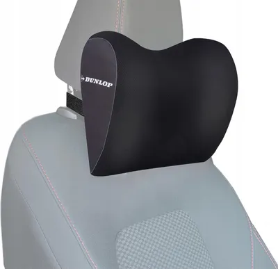 Obrázek produktu pro Polštářek na krk pro autosedačky s nastavitelným elastickým upevňovacím popruhem, ergonomický tvar, prodyšný, snímatelný potah, výplň ze 100% paměťové pěny, černý