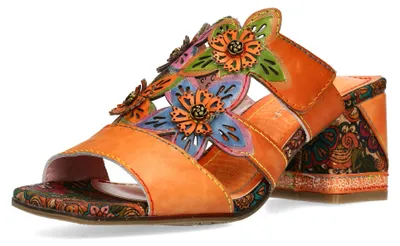Produktbild von Laura Vita Damen Pantolette Karree Blockabsatz JACQUESO 09, Größe:40 EU, Farbe:Orange