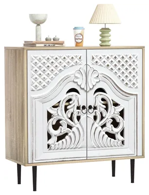 Dressoir mit 2 Türen, verstellbarer Einlegeboden, Landhausstil, 80x35x87 cm
