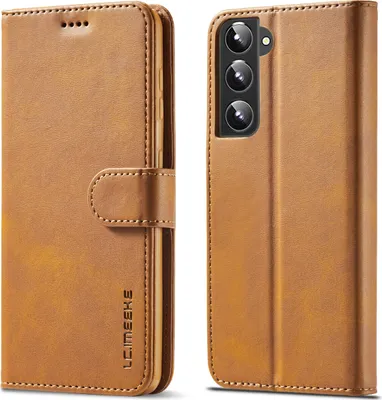 Image de Etui pour Samsung Galaxy S22+ 5G, étui en cuir avec fermeture magnétique et support, étui de protection Jaune