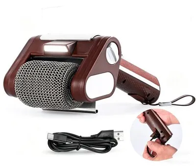 Image de Brosse de nettoyage électrique pour grill - sans fil, rechargeable, 350 tours par minute, brosse en acier inoxydable, éclairage LED, nettoyage de grills à gaz ou au charbon - couleur marron