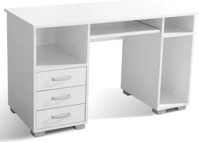 Produktbild von Schreibtisch Pilas 01, Farbe: Weiß - 75 x 130 x 60 cm (H x B x T)