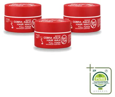 Obrázek produktu pro 3 kusy vosku na vlasy Red One Cobra Aqua – maximální kontrola – 150 ml – balení