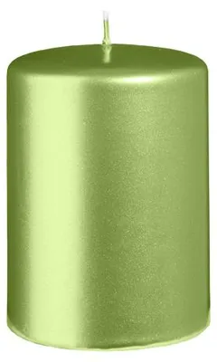 Produktbild von Stumpenkerzen Metallic Matt Grün 100 x Ø 70 mm, 6 Stück
