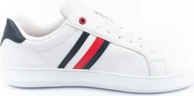 Produktbild von Tommy Hilfiger Essential Leather Cupsohle - Herren Sneakers Schuhe Leder Weiß FM0FM04921-YBS , Größe: EU 43 UK 9