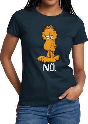 Produktbild von Spreadshirt Garfield Nö Nein Kein Bock Lustig Frauen T-Shirt, L, Navy