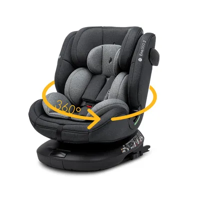 Produktbild von Osann Eno360 2, Kindersitz 360 drehbar mit Isofix 40-150 cm, Reboarder mit Isofix und Top-Tether – Dark Grey Melange