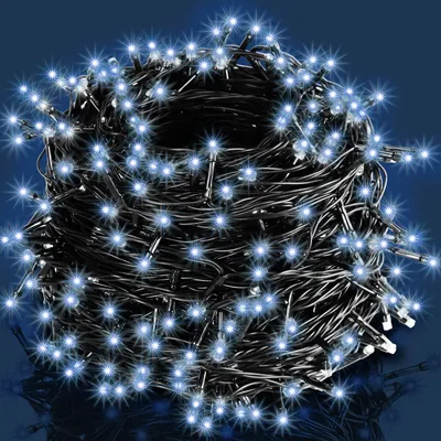 Produktbild von DEUBA® Lichterkette 160 LED Außen mit Timer 8 verschiedene Leuchtmodi IP44 Dimmbar Batterie Weihnachten Innen Weihnachtslichterkette Beleuchtung Blau