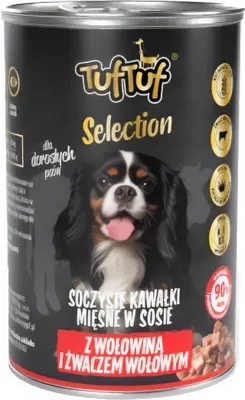 Obrázok produktu pre Tuf Tuf SELECTION mokré krmivo pre psy s hovädzím mäsom 415g