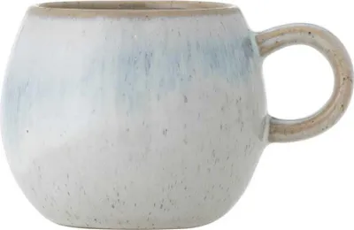 Produktbild von Bloomingville Espresso Tasse PAULA Blau Weiß mit Henkel Keramik Geschirr