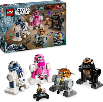 Produktbild von LEGO Star Wars Kreativer Droidenbauer, Bauspielzeug, R2-D2, Chopper (C1-10P), QT-KT und R5-J2, Figuren zum Selberbauen, Geschenkidee für Jungen, Mädchen und Fans, Abenteuer-Spielzeug 75392