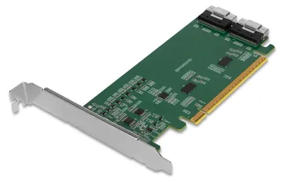 Produktbild von Icy Dock MB308A, PCIe, SAS, Edelstahl, Grün, PC, 100 MHz, 256 Gbit/s