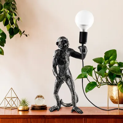 Produktbild von Opviq, Singe,Tischlampe, Schwarz, 100% POLYESTER, 19 x 19 x 46 cm