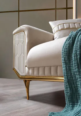 Produktbild von Luxus Sofa 3 Sitzer Wohnzimmer Beige Moderner Design 234cm Sofas Möbel