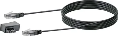 Obrázok produktu pre Schwaiger TAL6731 533, 3 m, RJ45, RJ45/TAE-F, Čierna, Samec, Samec