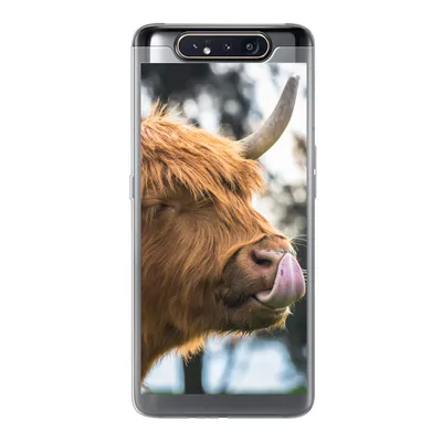 Produktbild von MuchoWow® Handyhülle Schutzhülle Hülle für Samsung Galaxy A80 Schottischer Highlander - Nase - Baum Silikon Softcase Handy Hülle - Schutzdeckel