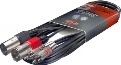 Obrázek produktu pro STAGG - dvojitý kabel RCA na dvojitý kabel XLR zástrčka-zástrčka 3 m černý