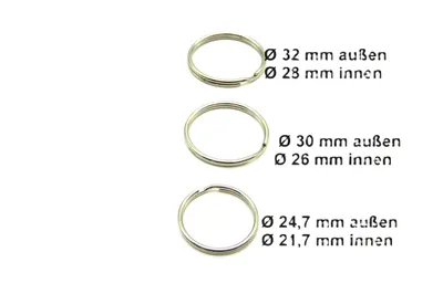 Produktbild von Schlüsselringe verschiedene Größen 25 - 30 - 32 mm Ø 20 Stück