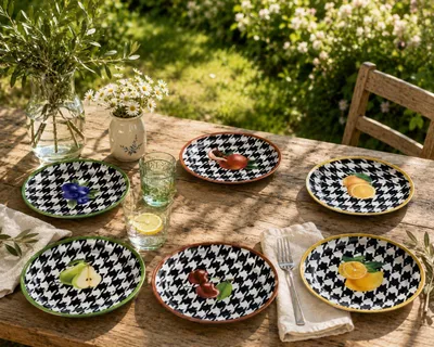 Image de Hermia Concept, ensemble de 6 assiettes à dessert de haute qualité, en céramique à 100 % | 19,3 cm