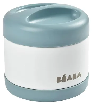Obrázok produktu pre BÉABA - Izolačná termo nádoba na jedlo - Pre bábätká a deti - 100% vzduchotesná - Nerezová oceľ - Udrží studené/teplé viac ako 5 hodín - Dvojité steny - 500 ml - Modrá/biela