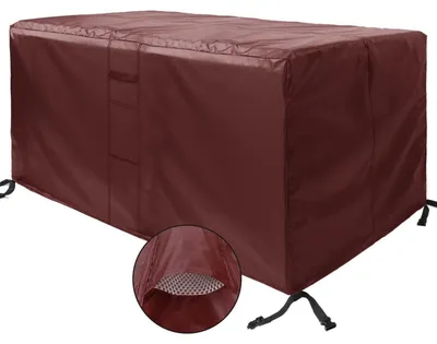 Image de Housse de protection pour mobilier de jardin, dimensions 230x165x80 cm, tissu Oxford 420D, forme rectangulaire, anti-poussière, protection contre les rayons du soleil, couleur café