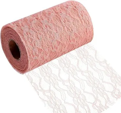 Obrázok produktu pre 15 cm × 22 m okrajová stolařská stuha z ružového papiera – elegantná vintage dekorácia na stôl pre svadbu, krstiny, oslavu a podujatie
