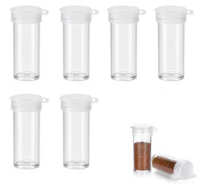 Mini Salzstreuer 6er Set, 5ml, transparent, für Gewürze & Basteln