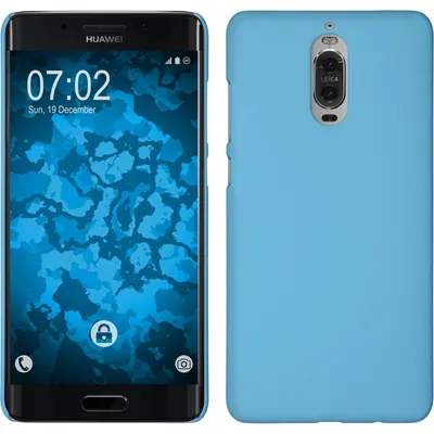 Produktbild von PhoneNatic Case kompatibel mit Huawei Mate 9 Pro - Hülle hellblau gummiert Hard-case + 2 Schutzfolien