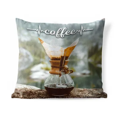 Produktbild von MuchoWow® Outdoor Kissen - Zitate - Kaffee - Sprichwörter - 45x45 cm - Wetterfest - Lounge Kissen - Fotokissen - Dekoratives Kissen