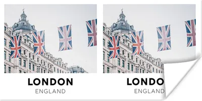 Produktbild von MuchoWow® Poster London - England - Flagge 150x75 cm - ohne Rahmen