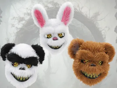 Produktbild von Plüsch-Horrormasken - Bärenmaske Pandamaske Hasenmaske Einheitsgröße für Erwachsene (Hase)