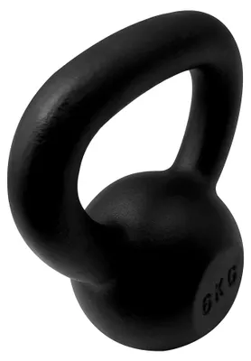 Zdjęcie produktu dla Kettlebell 6 kg, czarny, żeliwo, do fitnessu