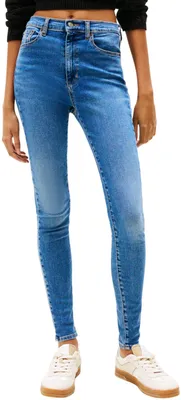 Productafbeelding van Tommy Jeans dames jeans, model Sylvia, skinny fit, hoge taille, blauw (medium denim), maat 33W/