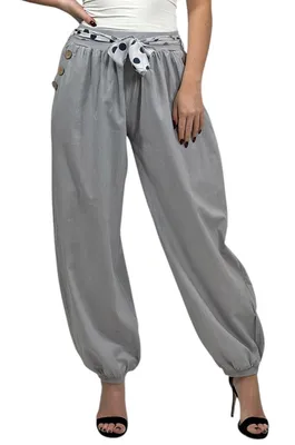 Produktbild von 270 Mississhop Damen leichte Hose Sommerhose Haremshose Ballonhose  Grau