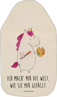 Produktbild von Mr. & Mrs. Panda bettwärmflasche Einhorn Künstler - Weiß - Geschenk, Farbe, Wärmflaschen, Wärmflasche mit Bezug, Einhörner, Wärmekissen, Unicorn, Bettflasche, Welt, Stift