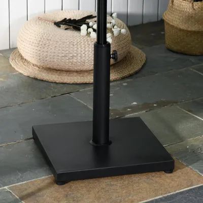 Produktbild von Sonnenschirmständer Metall & Zement quadratisch, Schirmständer, Schirmgewicht, Schwarz | 40 x 40 x 43 cm | 13 kg | Ø 35–48 mm