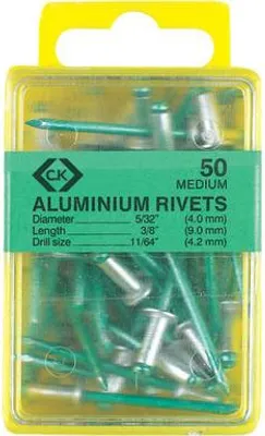 Immagine prodotto di C.K T3819A 412 Rivetto cieco (Ø x L) 3,15 mm x 9 mm Alluminio Alluminio 50 pz
