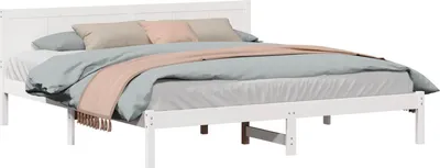 Produktbild von vidaXL Bettgestell Weiß 200 x 200 cm Massivholz Kiefer